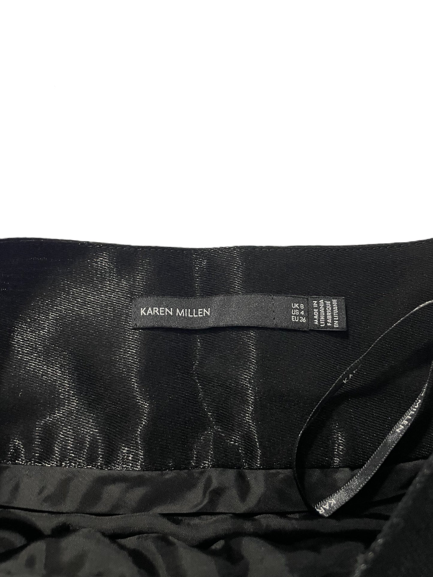 Karen Millen Black Pleat Skirt UK 8 image 2