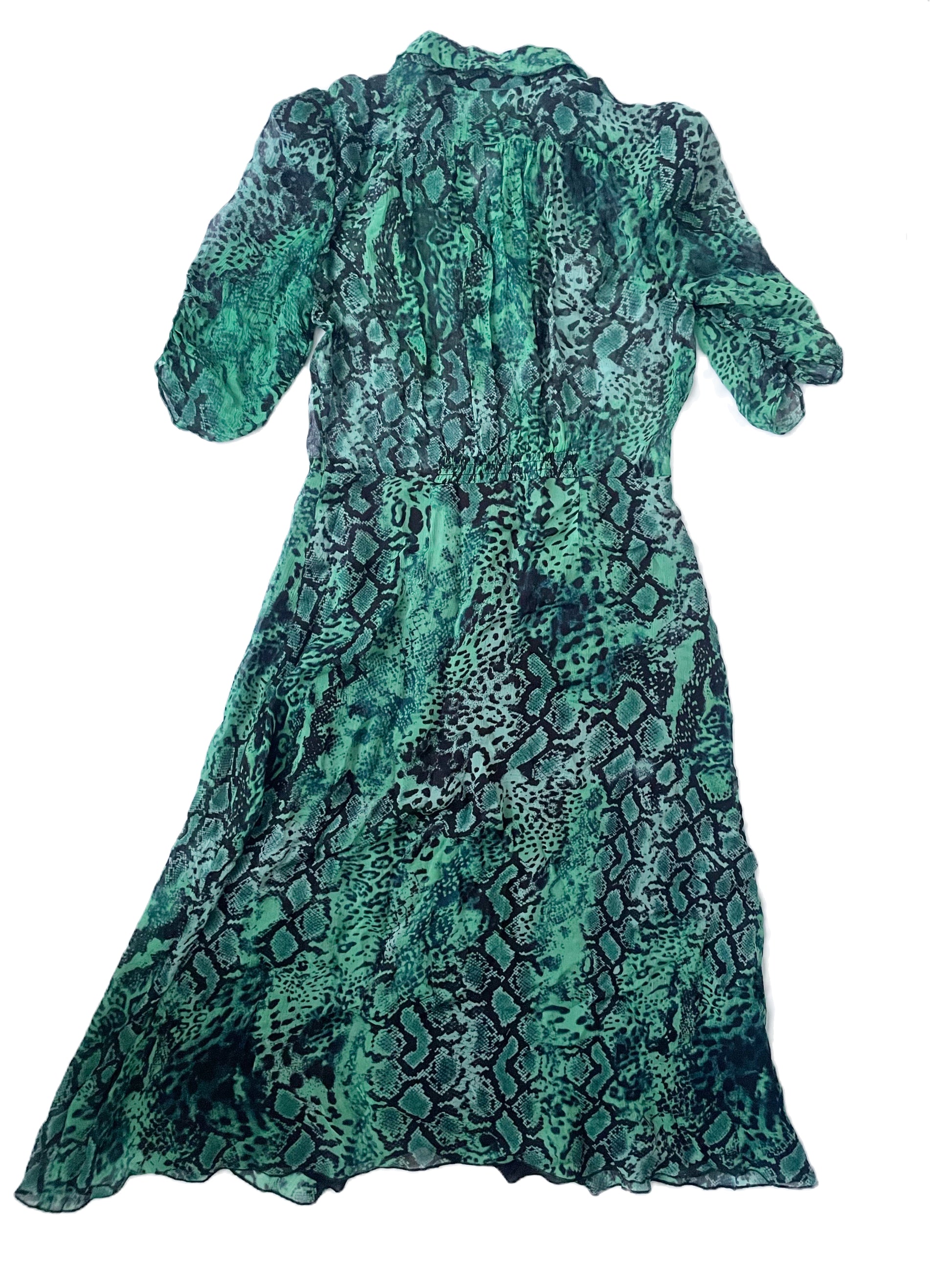 Ba&Sh Green Snake Print Dress S image 2
