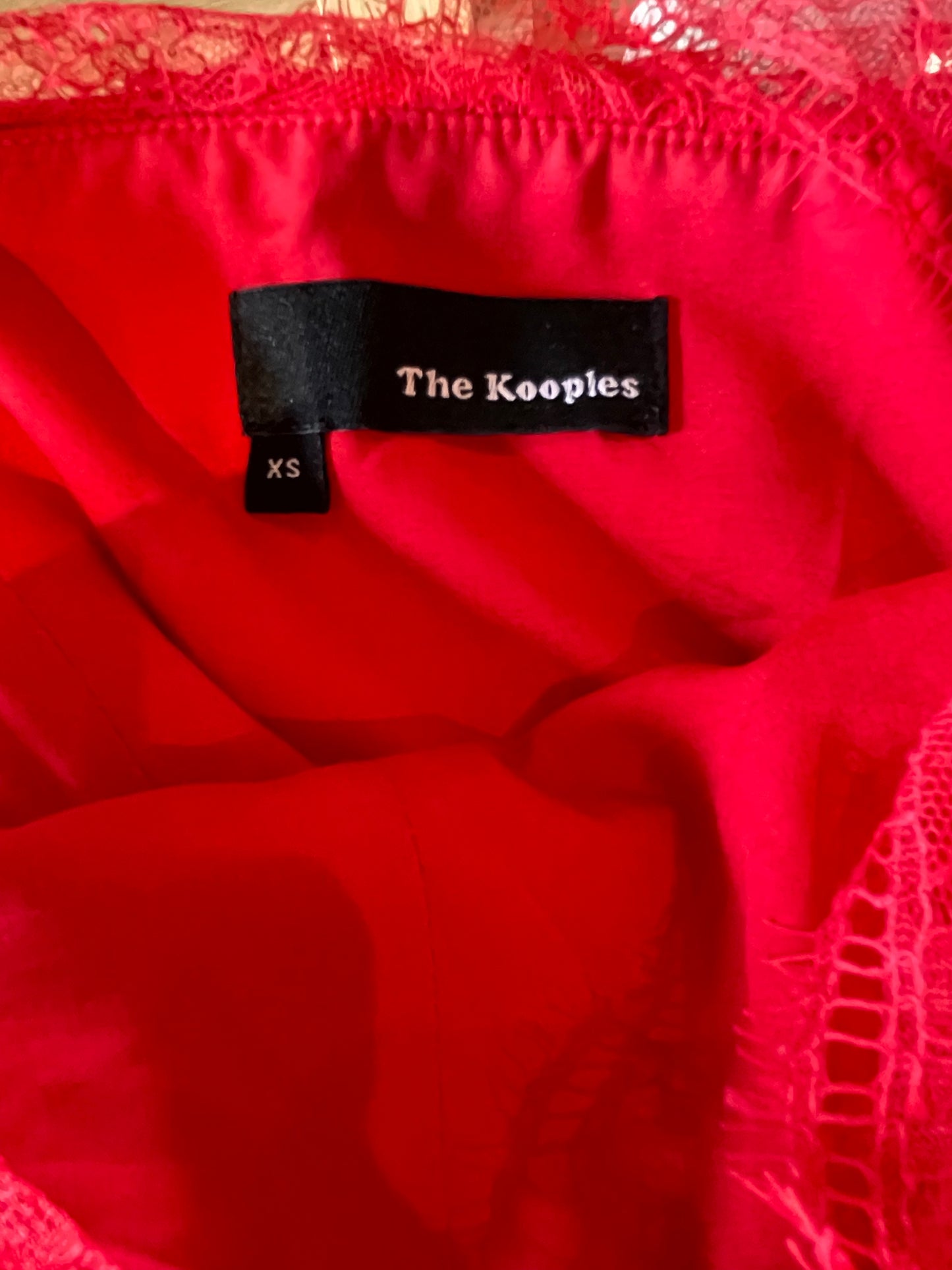 The Kooples Red Lace Dress XS image 3