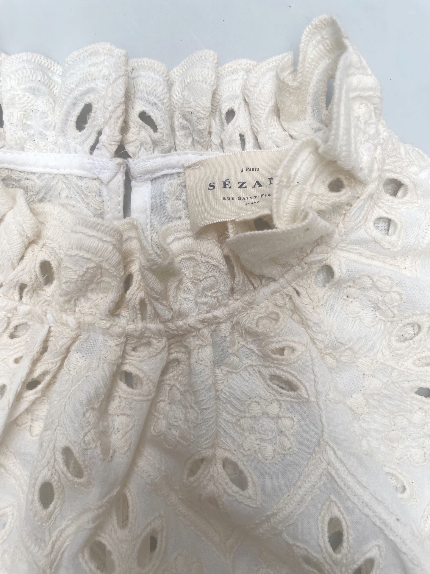 Sézane Cotton Lace Dress UK 8 image 3