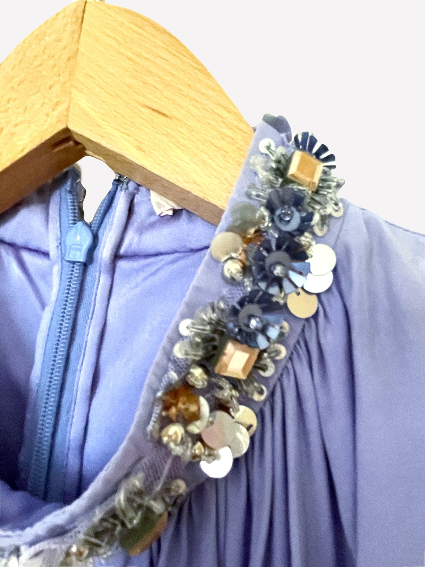 Matthew Williamson Lilac Beaded Dress UK 8 image 2