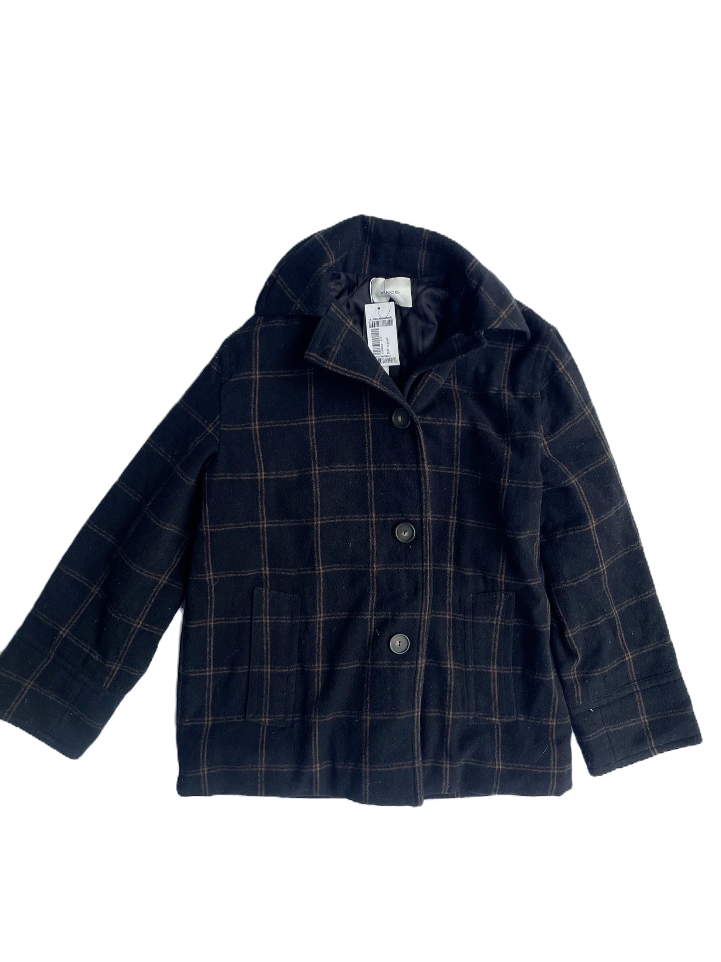 New With Tags Vince Checked Wool Flannel Coat XS image 0