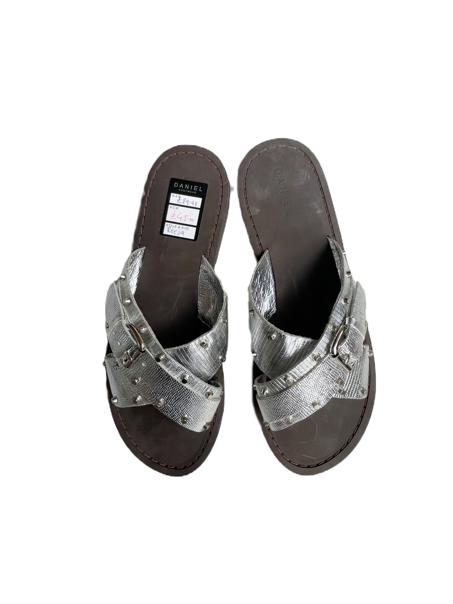 Daniels Silver Flat Sandals EU 39 image 0
