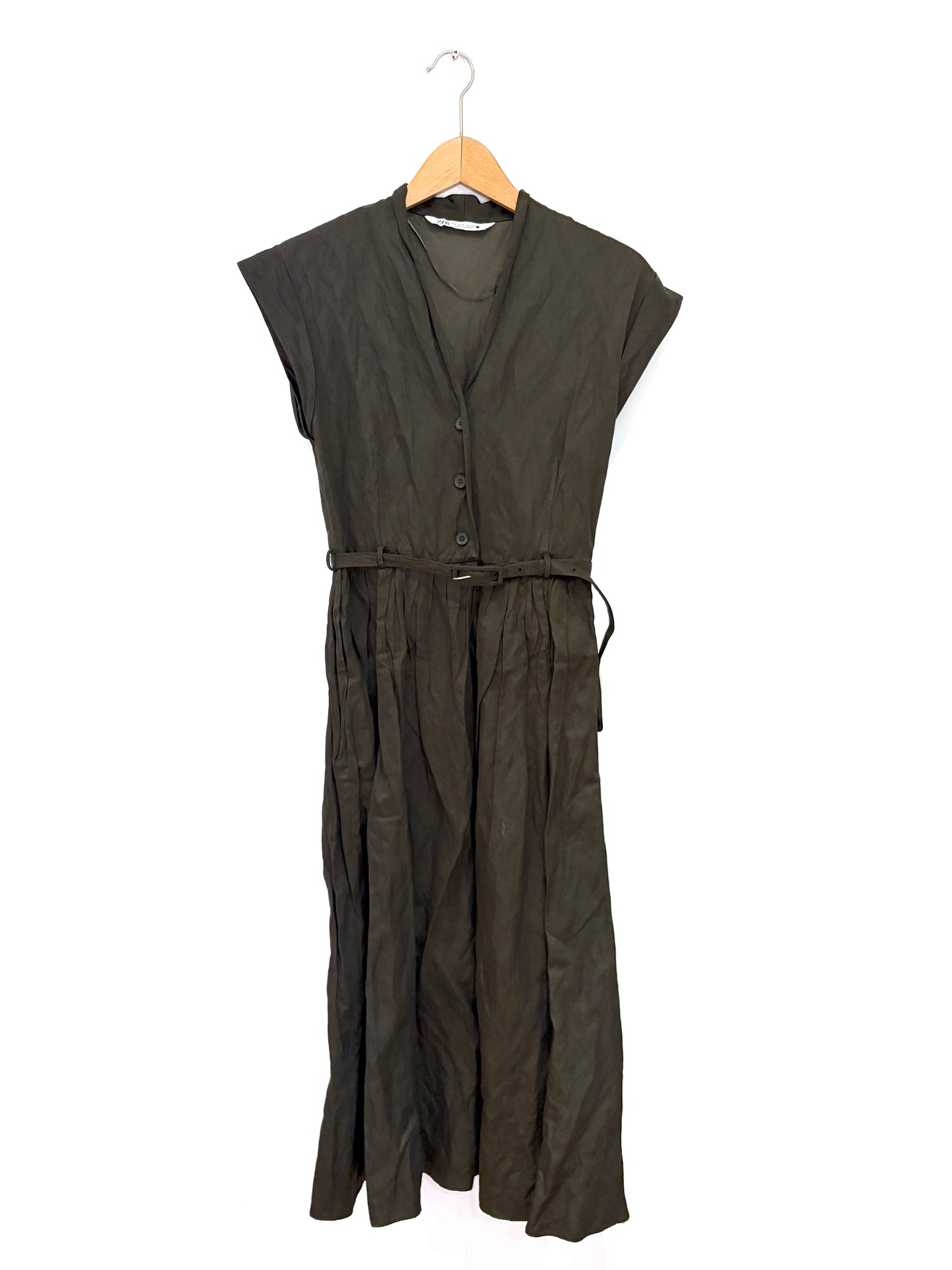 Zara Khaki Shirt Dress