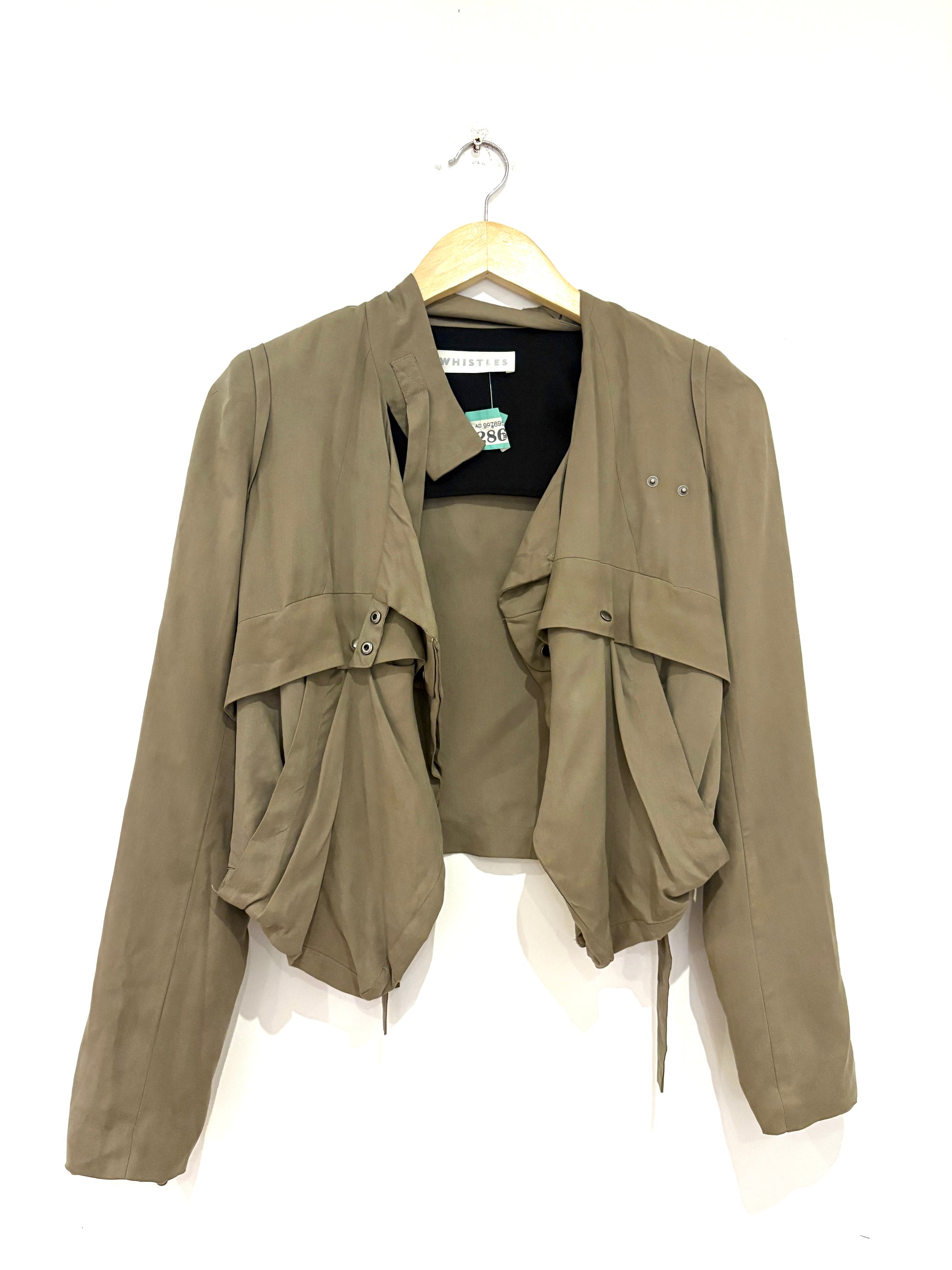 Whistles Silk Khaki Jacket