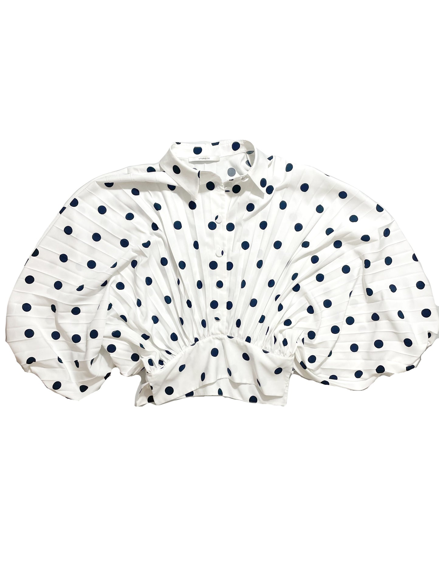 Uterique Polka Dot Pleated Blouse S image 0