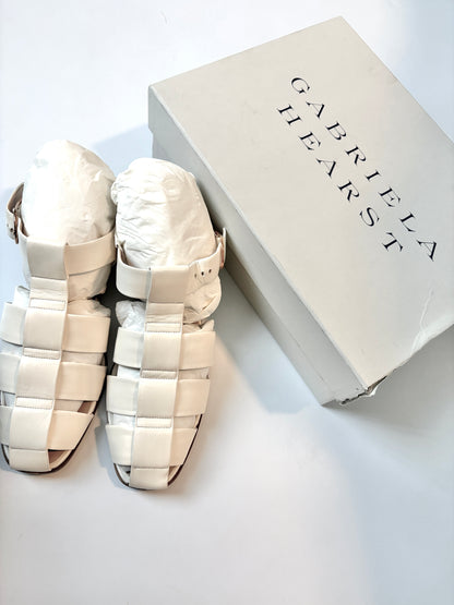 Gabriela Hearst Cream Fisherman Nappa Leather Sandals UK 8.5