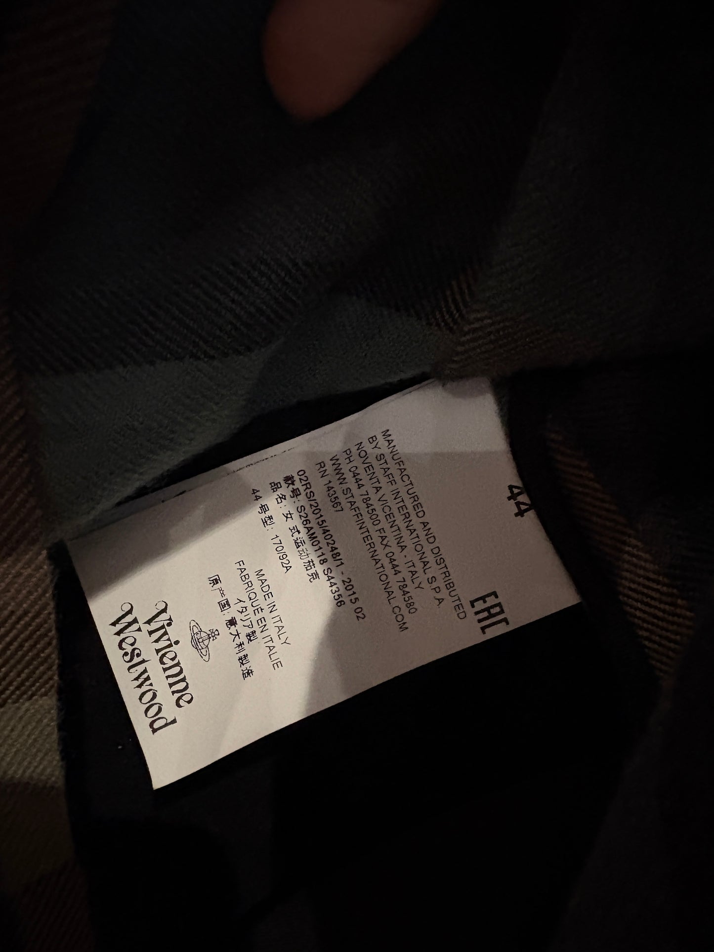Vivienne Westwood Asymmetric Check Coat UK 12