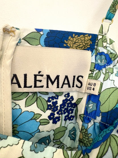 Alemais Pam Tiered Cotton Floral Print Dress UK 8