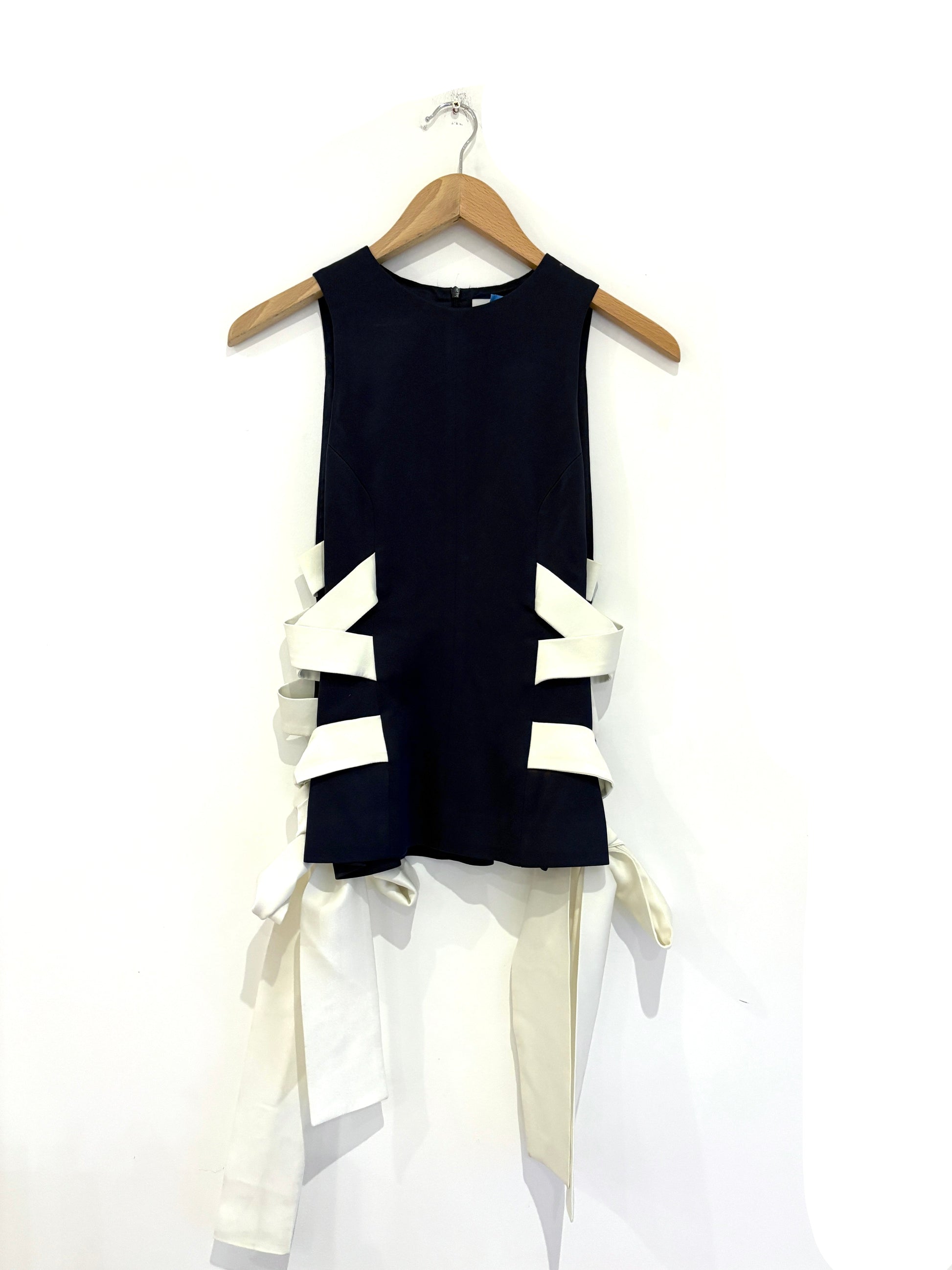 Galvan Lace Up Crepe Top