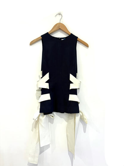 Galvan Lace Up Crepe Top