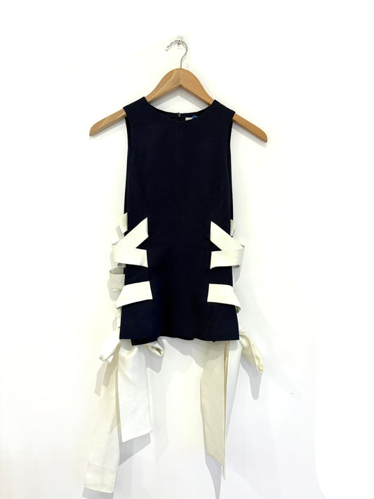 Galvan Lace Up Crepe Top