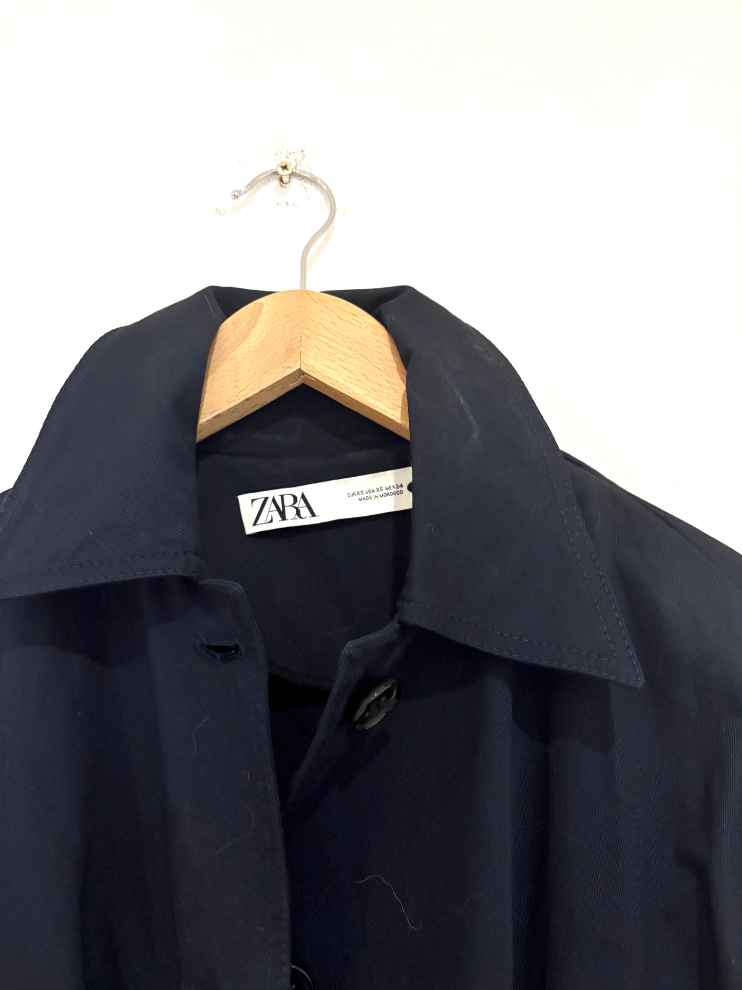 New With Tags Zara Navy Trench Coat XS