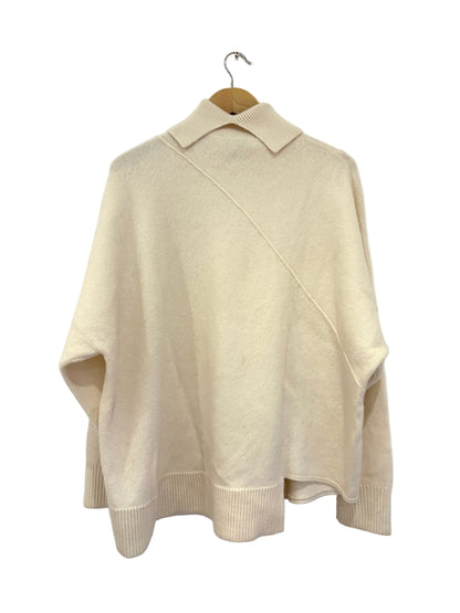 Cos Cream Asymmetric Merino Poloneck Jumper M