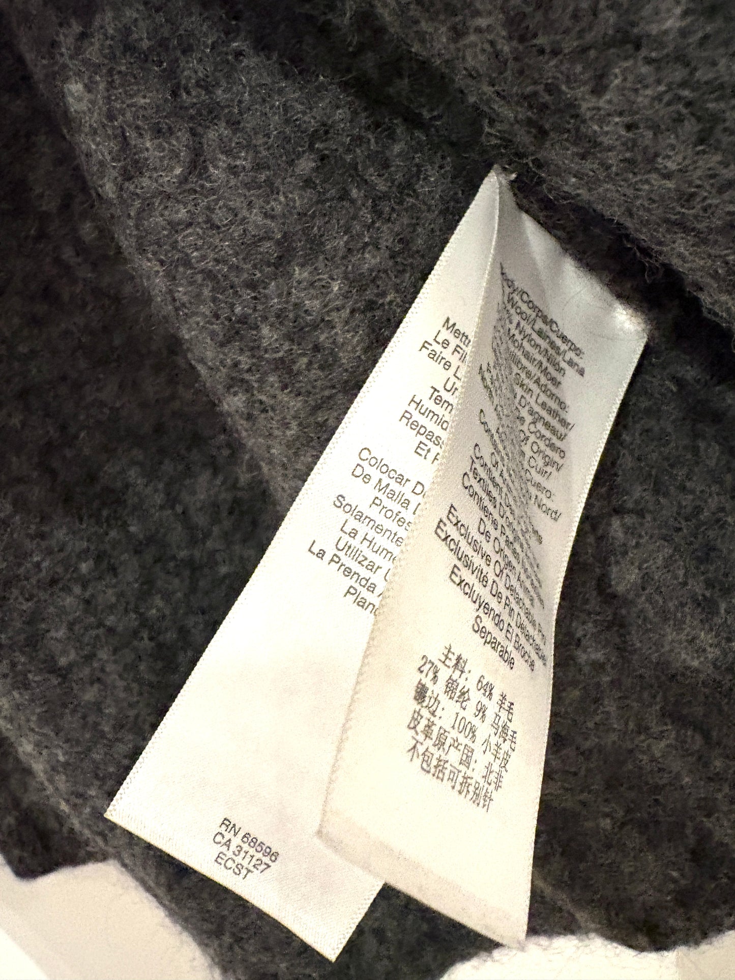 Unbranded Dark Grey Wool Cardigan M