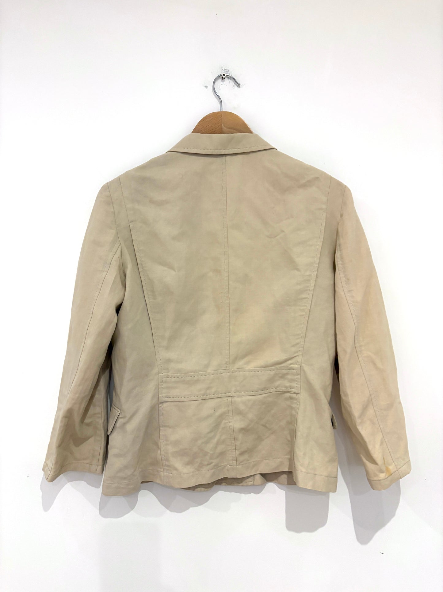 Nicole Farhi Linen & Cotton Beige Blazer Jacket UK 12