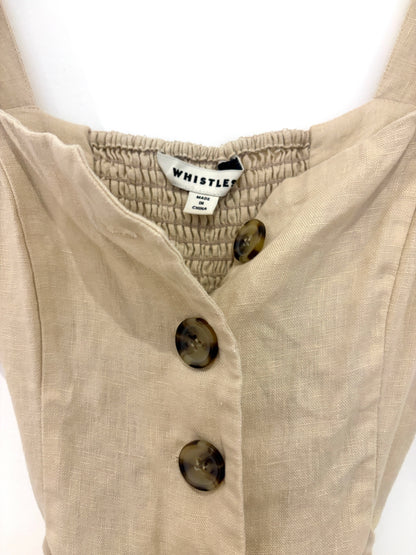 Whistles Beige Linen Jumpsuit UK 12