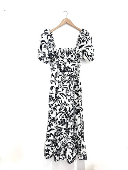& Other Stories Printed Linen Puff Sleeve Dress 