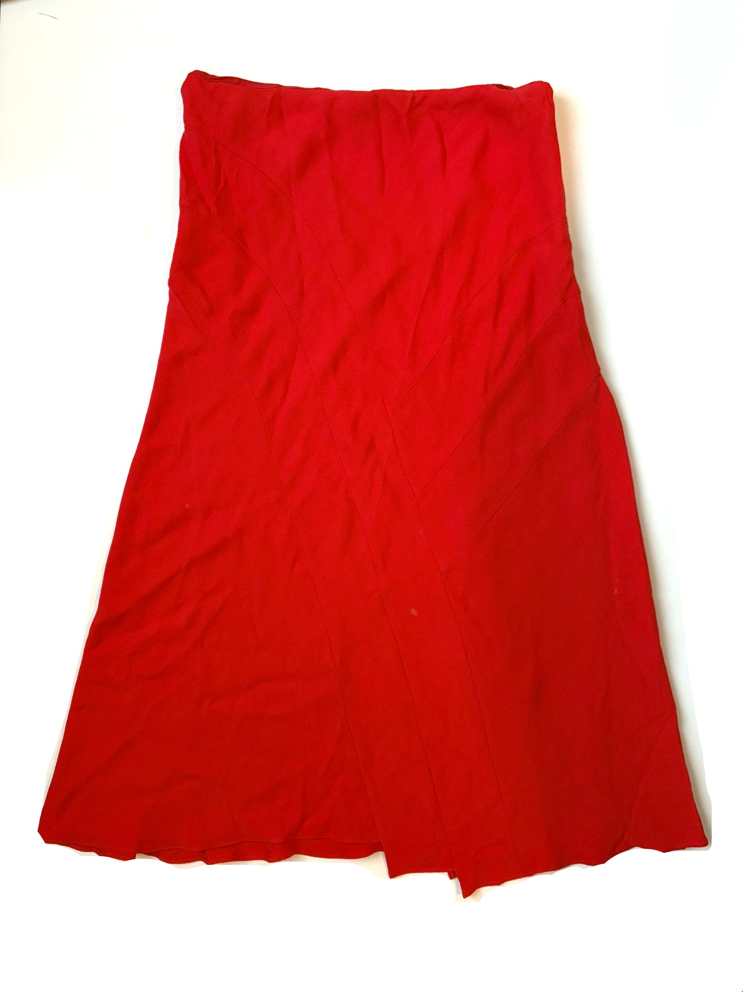 Joseph Red Crepe Skirt UK 12