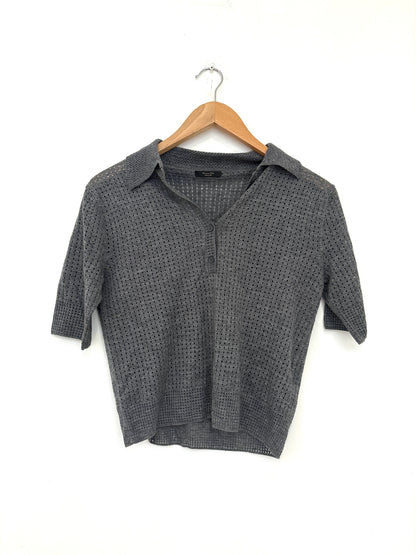 Massimo Dutti Grey Polo Shirt