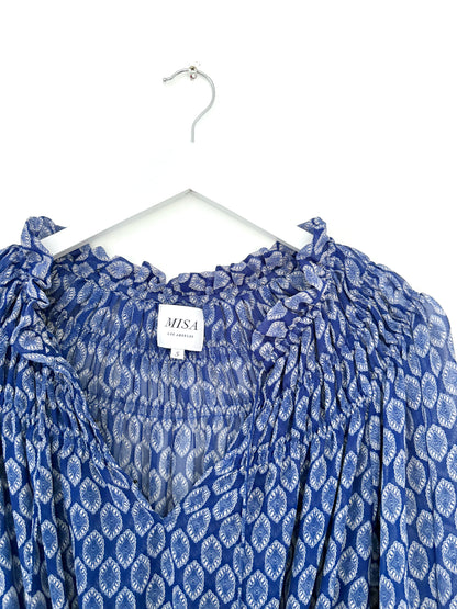 Misa Blue Print Dress S