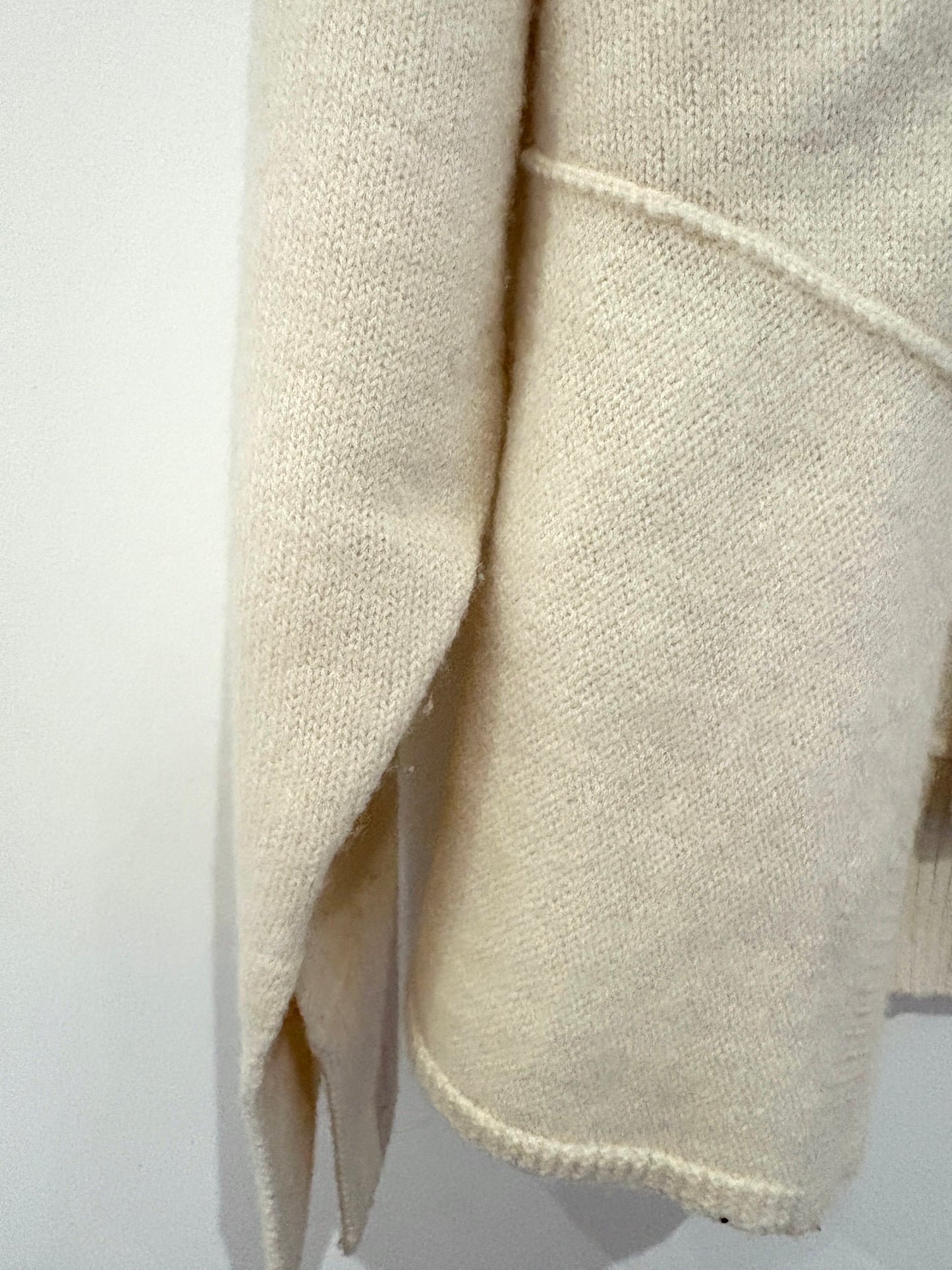 Cos Cream Asymmetric Merino Poloneck Jumper M