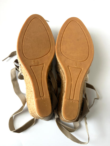 Penelope Chilvers High Sevillana Dali Grey Espadrilles UK 7