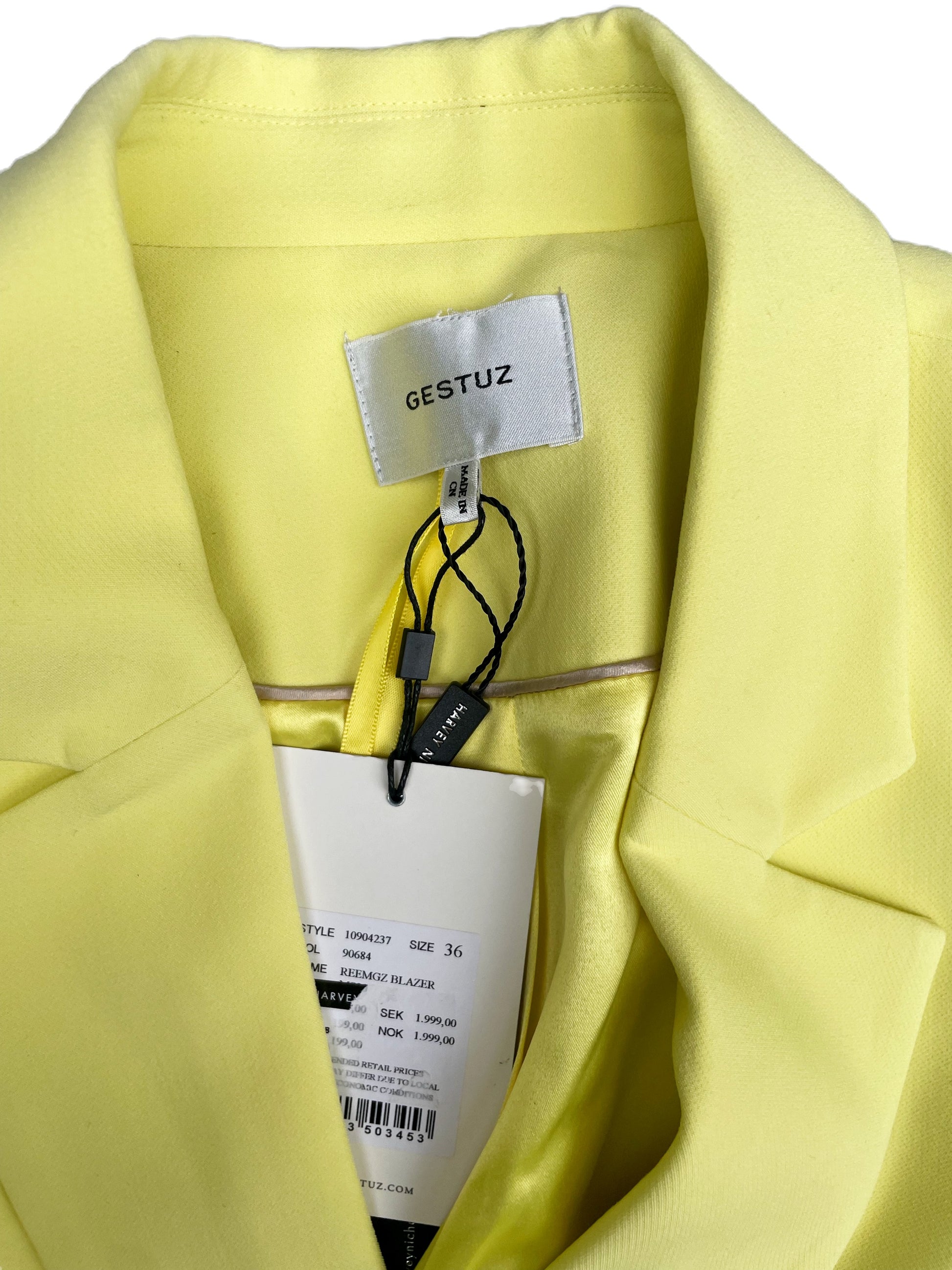 New With Tags Gestuz Yellow Belted Blazer UK 8 image 3