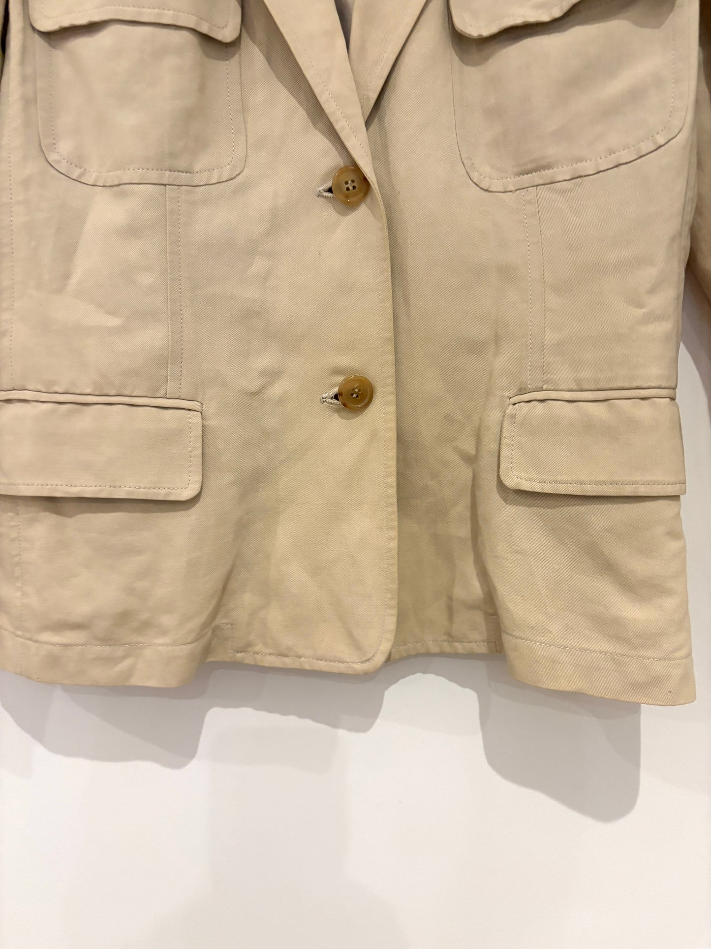 Nicole Farhi Linen & Cotton Beige Blazer Jacket UK 12