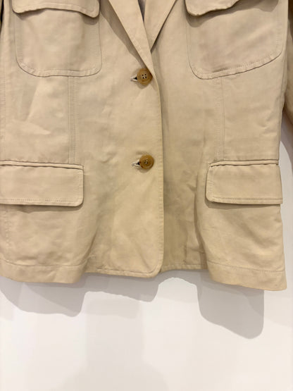 Nicole Farhi Linen & Cotton Beige Blazer Jacket UK 12