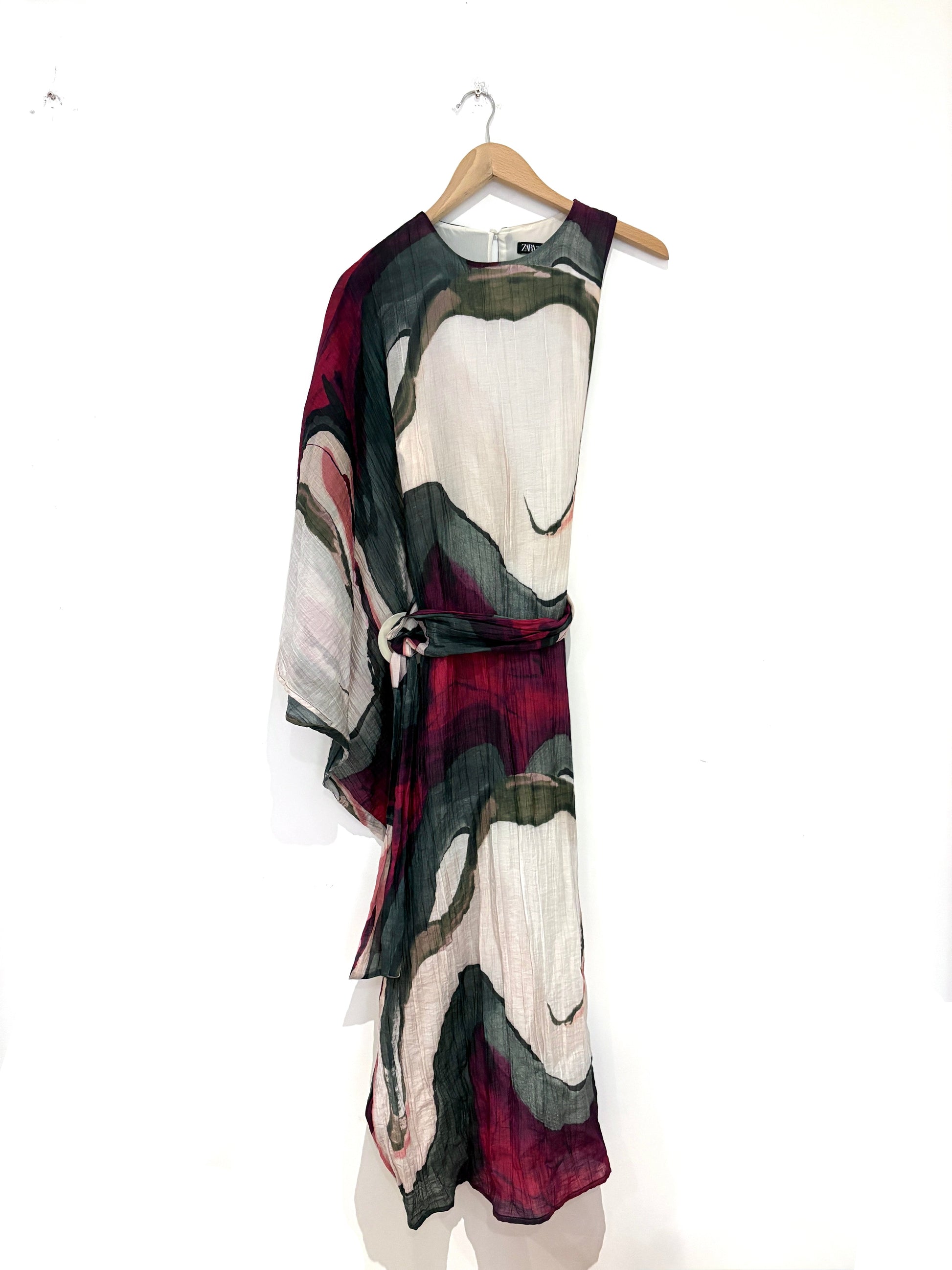 Zara Asymmetric Sleeve Print Dress