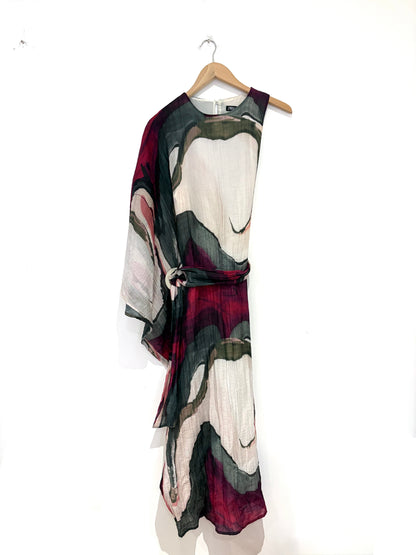 Zara Asymmetric Sleeve Print Dress