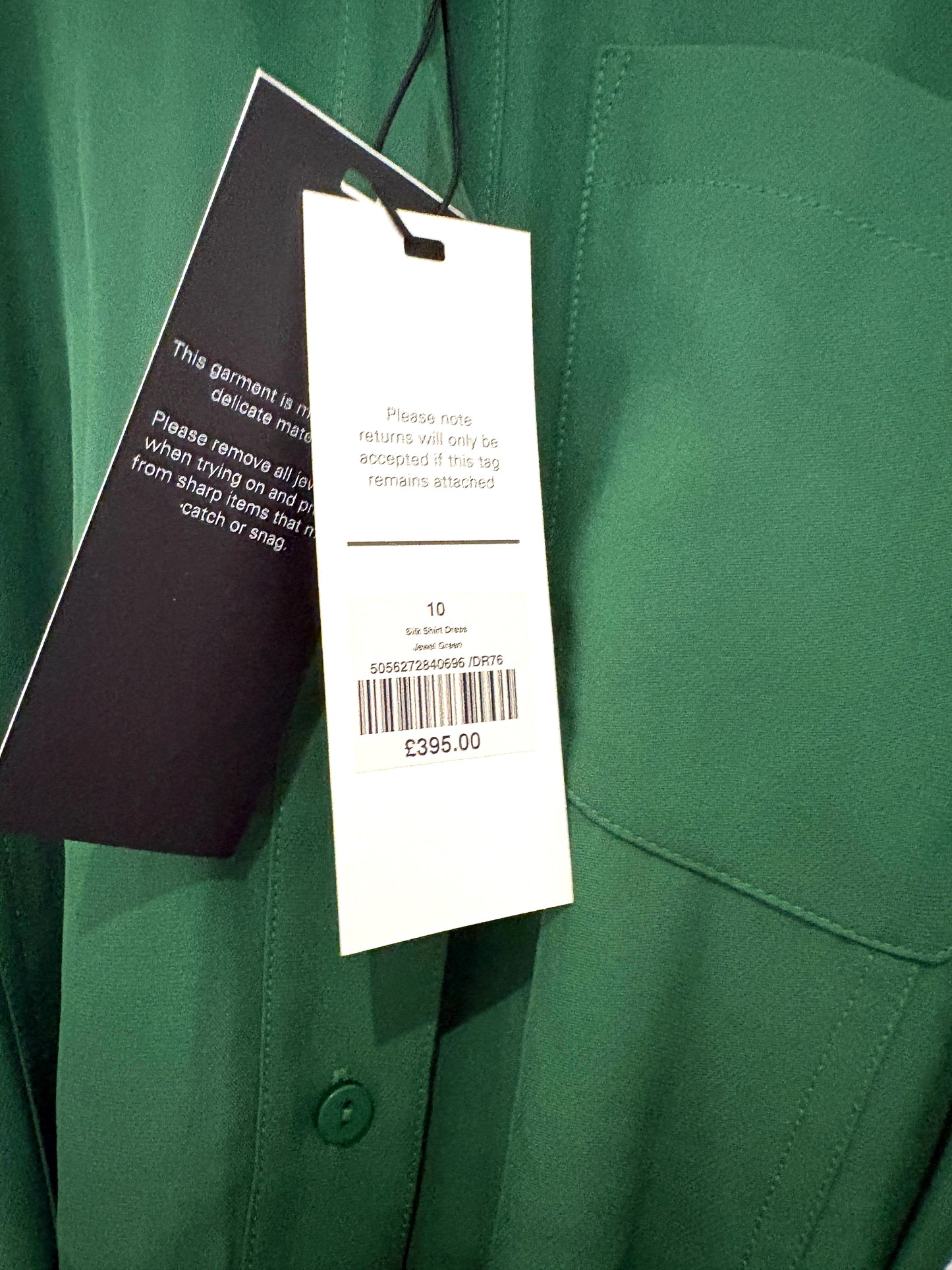 New With Tags Me+Em Silk Green Belted Dress UK 10