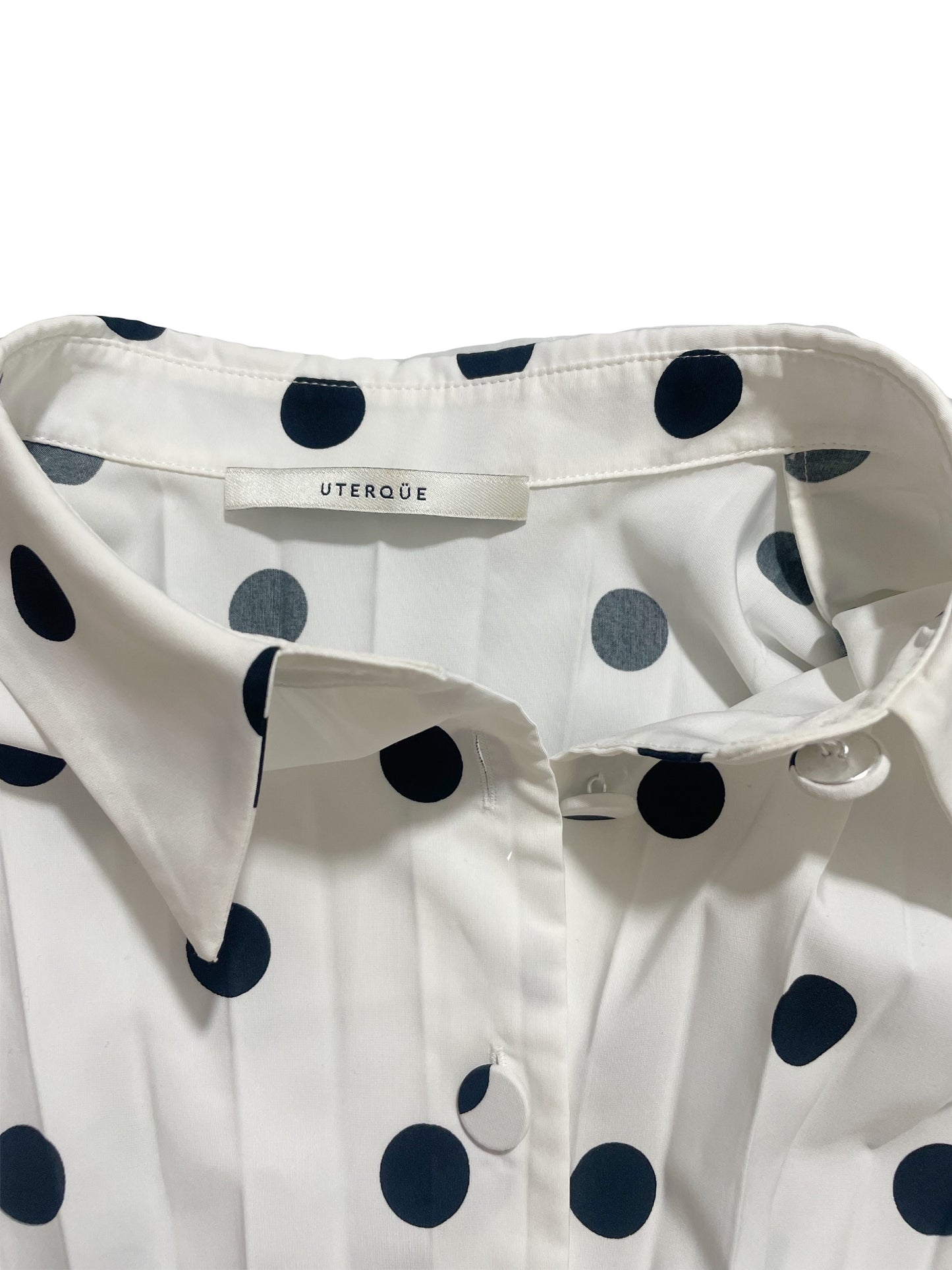 Uterique Polka Dot Pleated Blouse S image 3