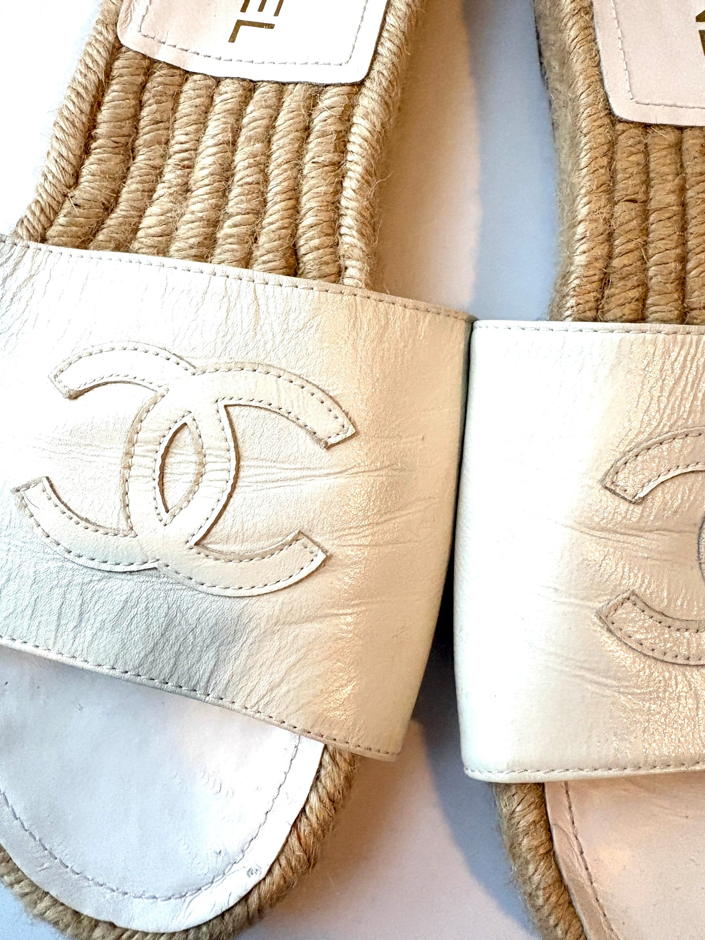 Chanel White Slides UK 5