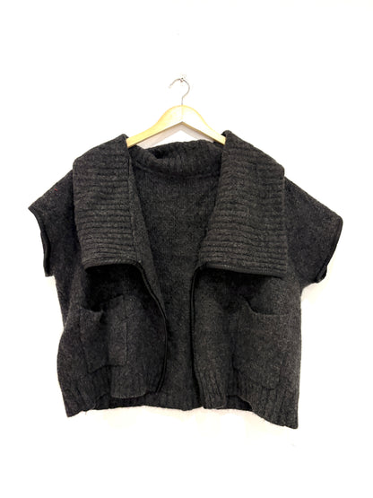 Wool and leather cardigan