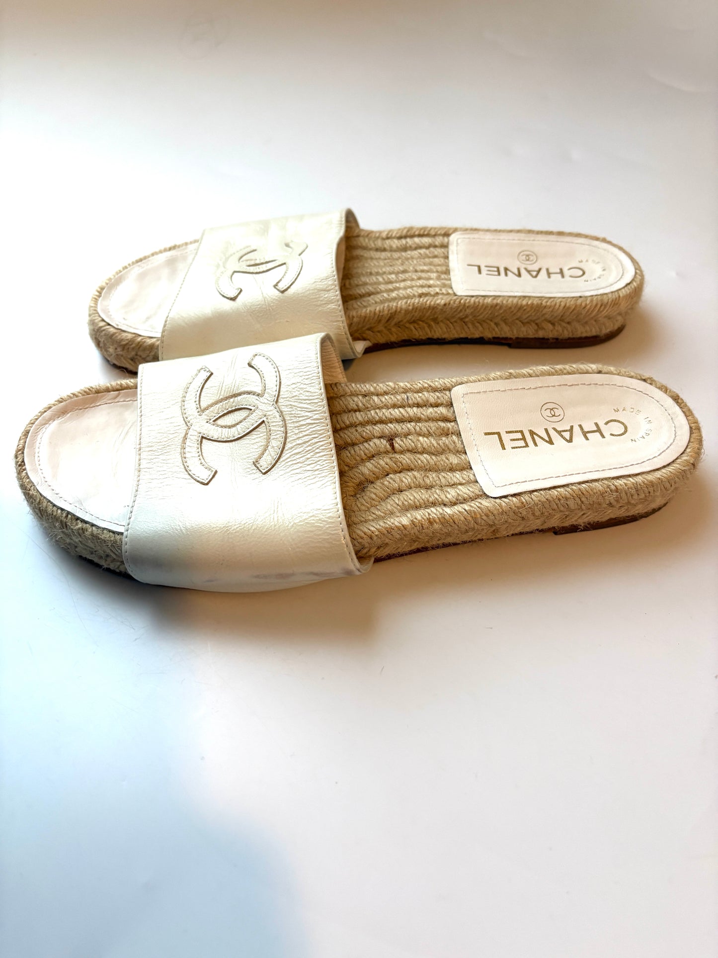 Chanel White Slides UK 5