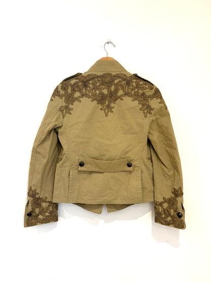Ermanno Scervino Khaki Embroidered Jacket UK 8