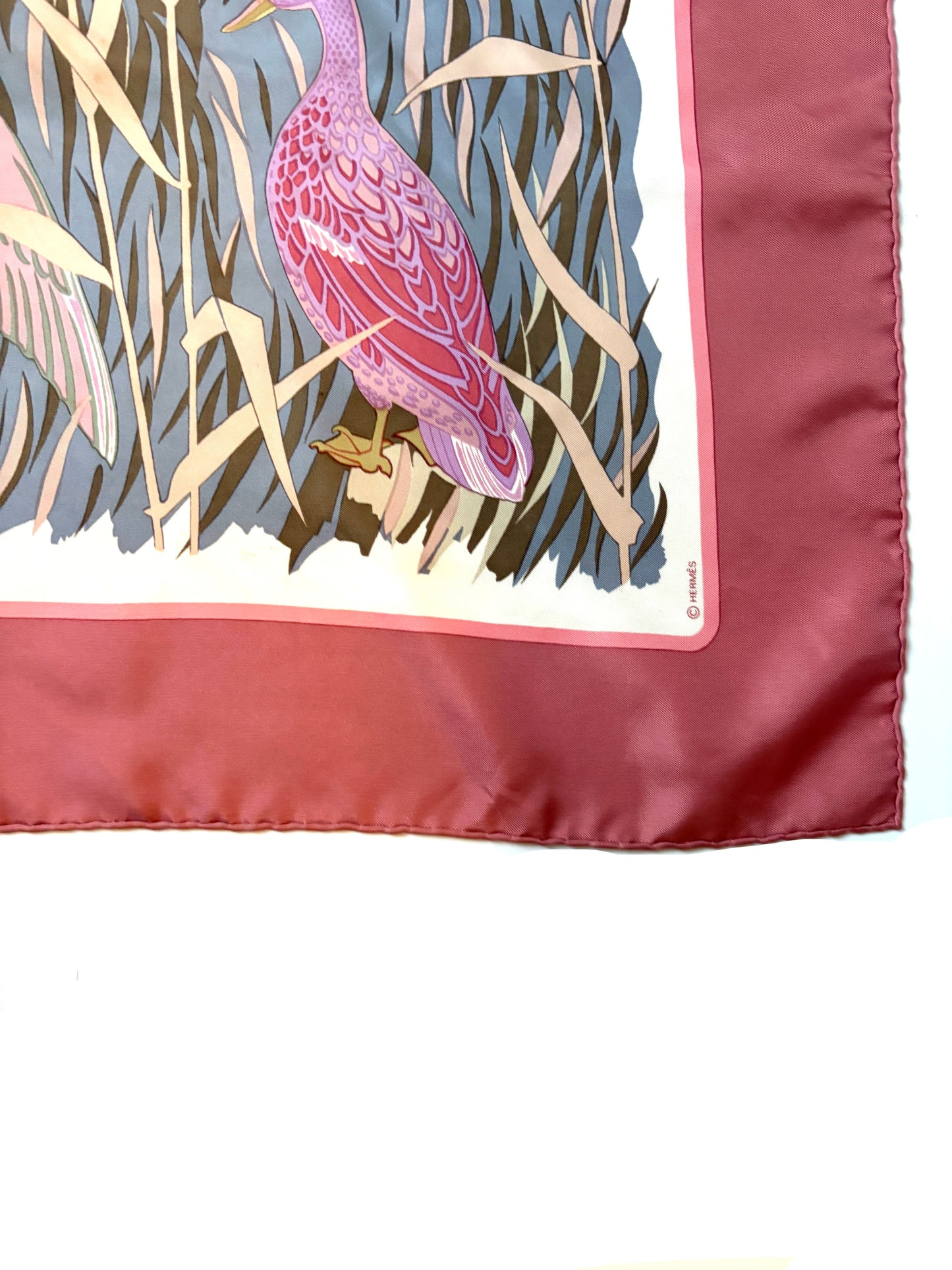 Hermès Silk Twill Foulard Cols Verts Vintage Scarf