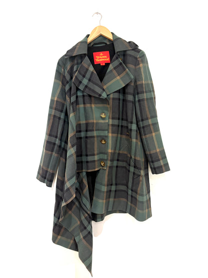 Vivienne Westwood Plaid Asymmetrical Coat