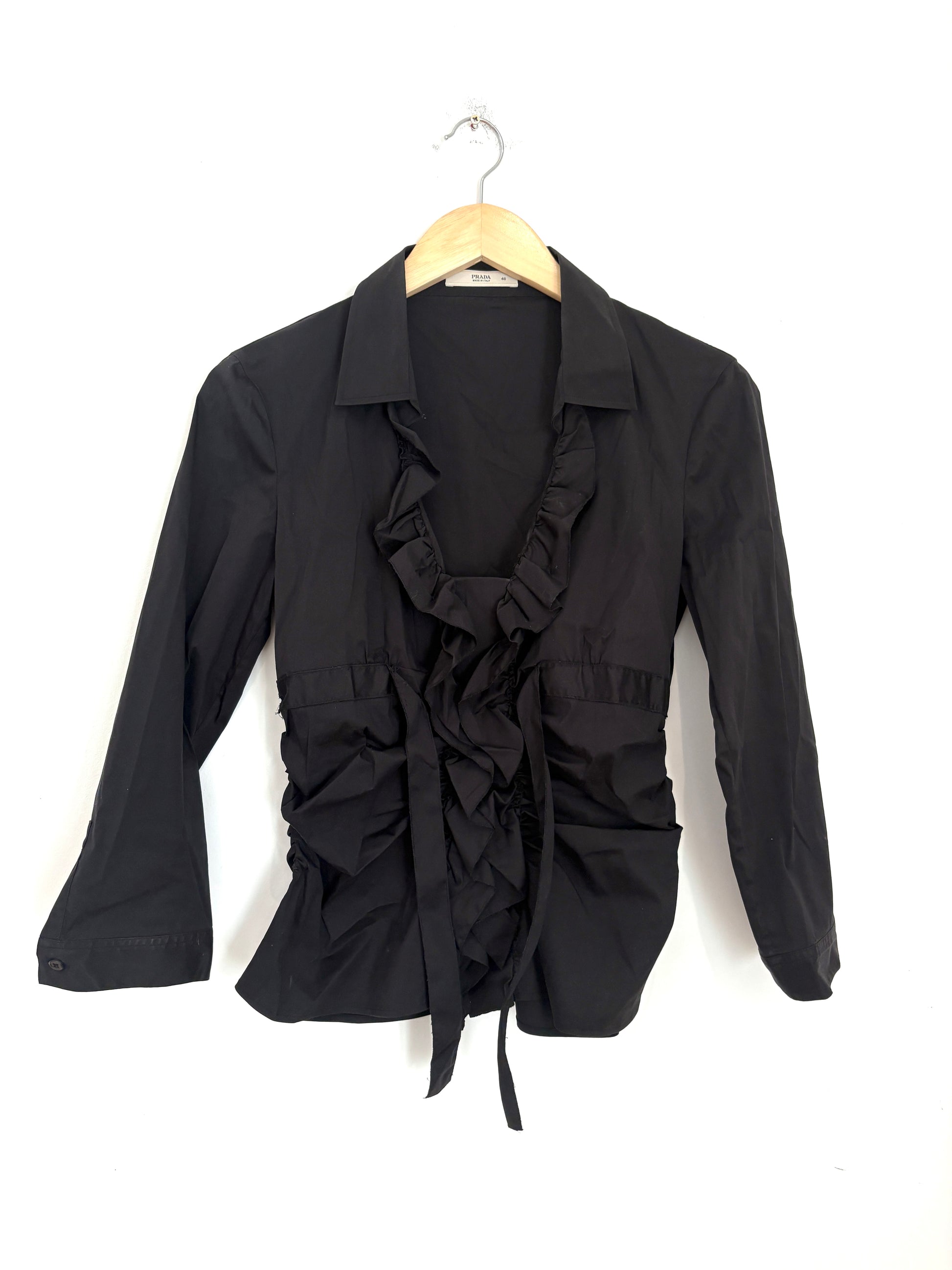 Prada Cotton Ruffle Blouse 