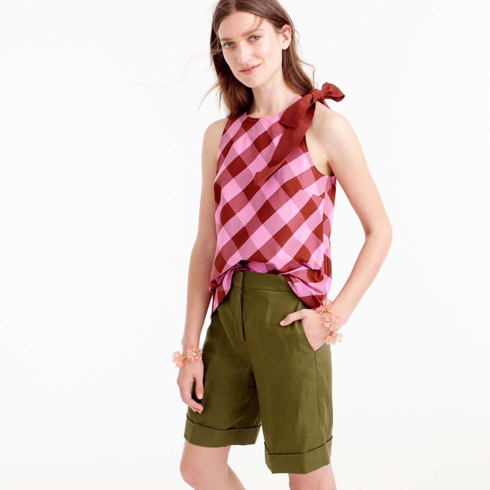 New with Tags J.Crew Check Cotton Blouse XS image 1