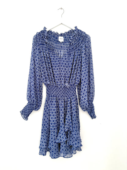 Misa Blue Print Dress S