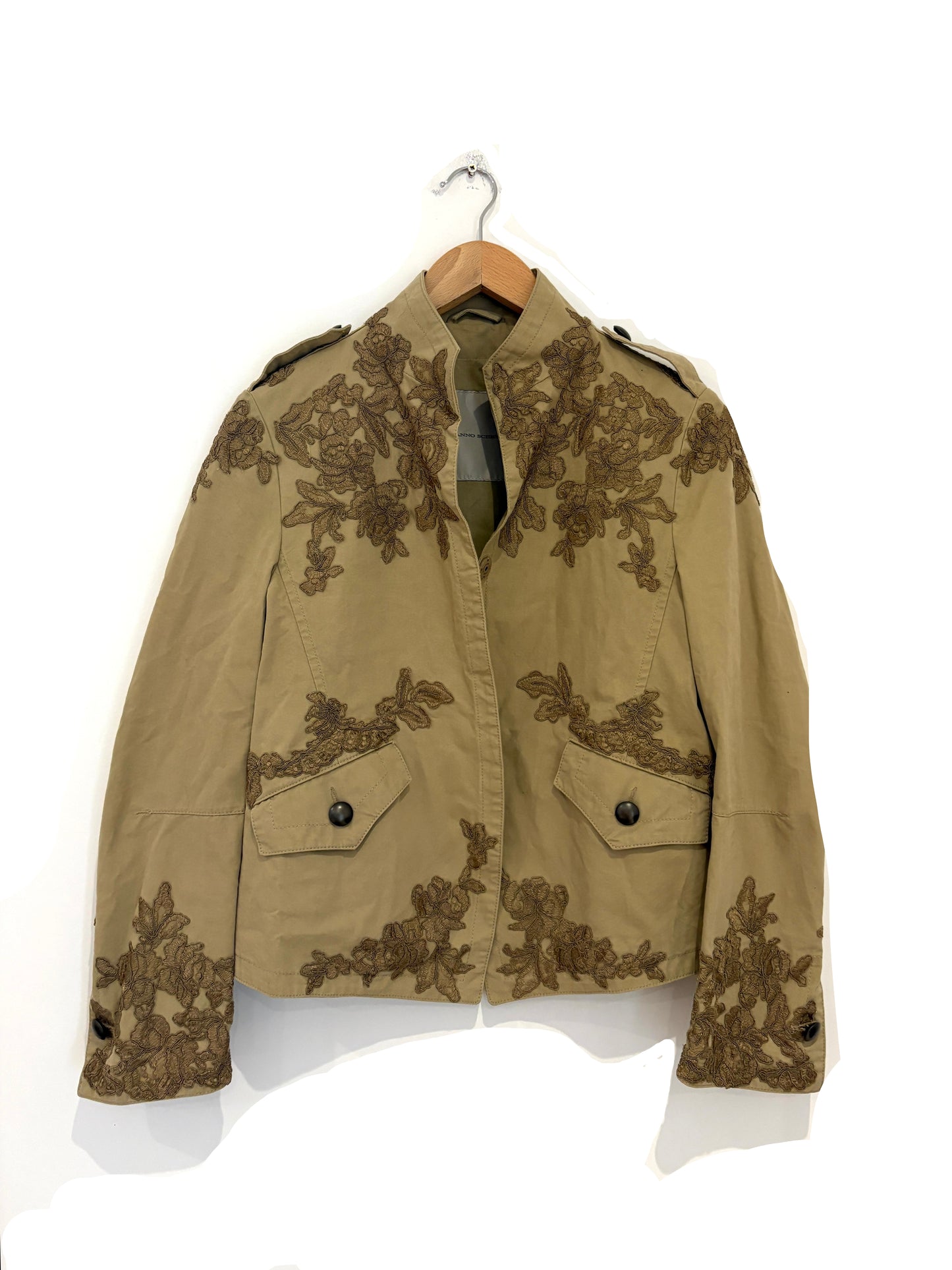 Ermanno Scervino Khaki Embroidered Jacket
