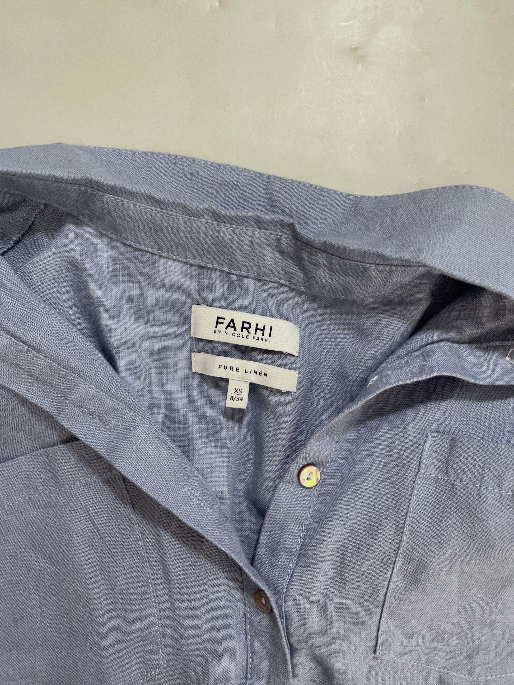 Farhi by Nicole Farhi Blue Linen Shirt XS image 2
