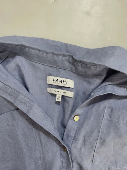 Farhi by Nicole Farhi Blue Linen Shirt XS image 2