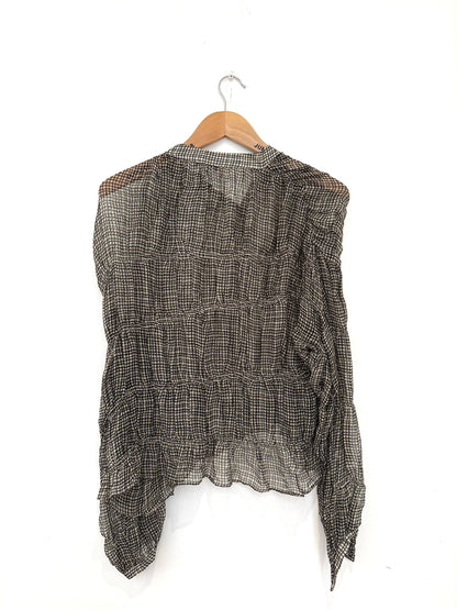 Massimo Dutti Check Sheer Shirt XS