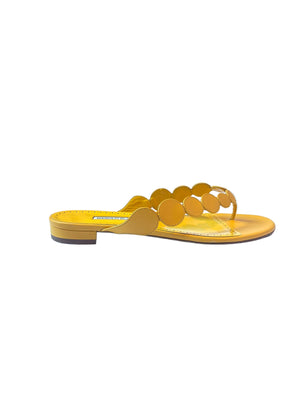Manolo Blahnik Nour Leather Flip Flops UK 7