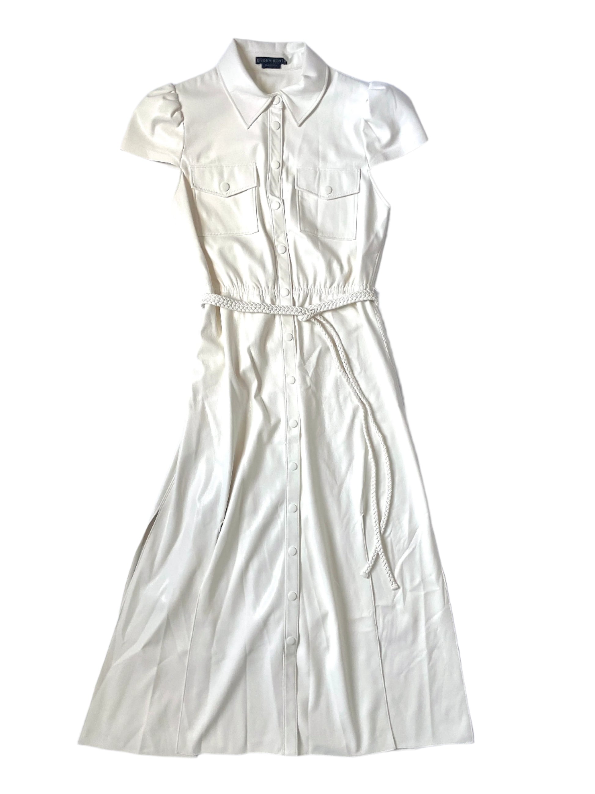 Alice + Olivia Vegan Leather Midi Dress UK 8 My Circular Wardrobe Alice + Olivia Vegan Leather Midi Dress UK 8 My Circular Wardrobe