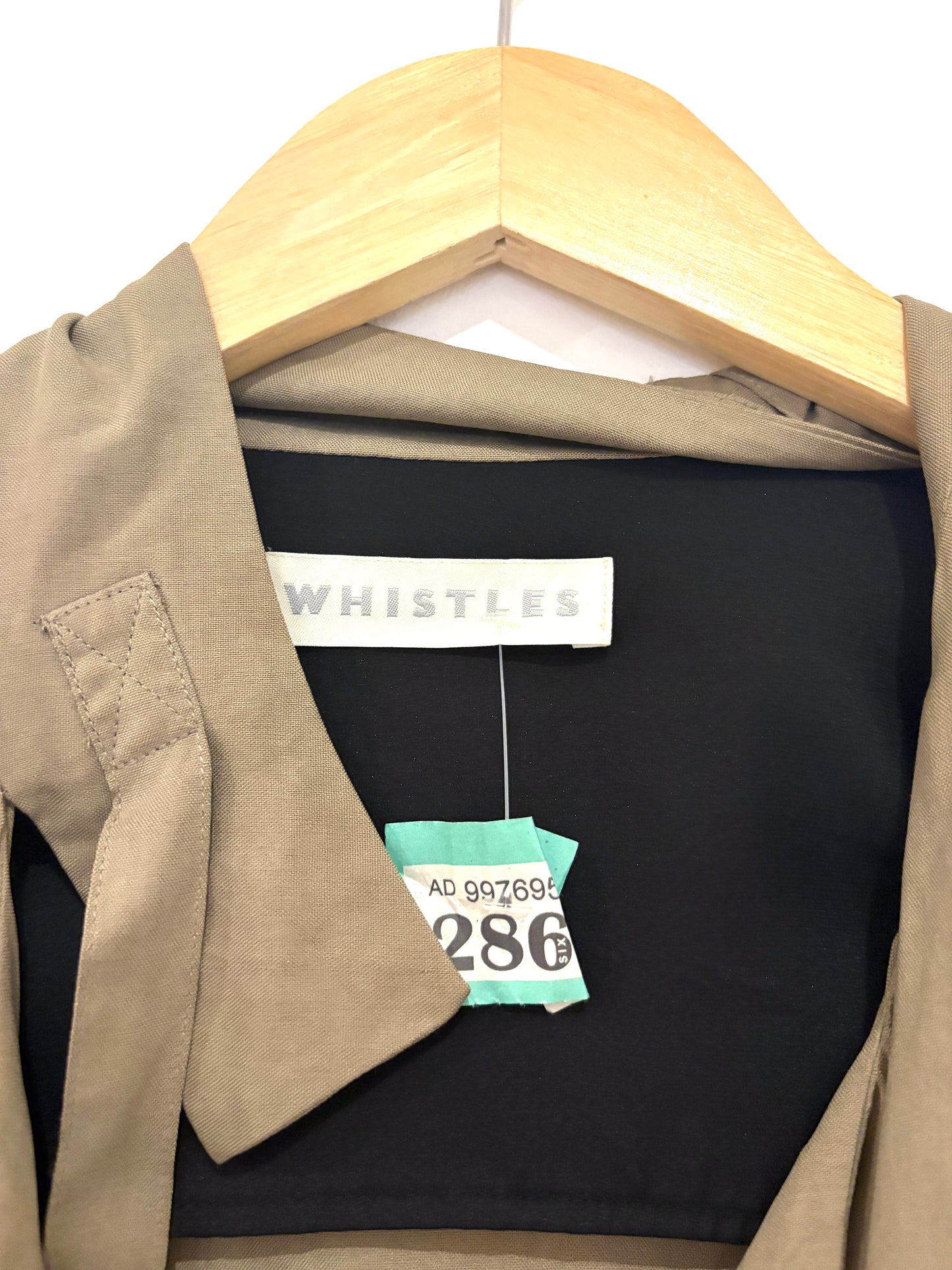 Whistles Silk Khaki Jacket UK 8